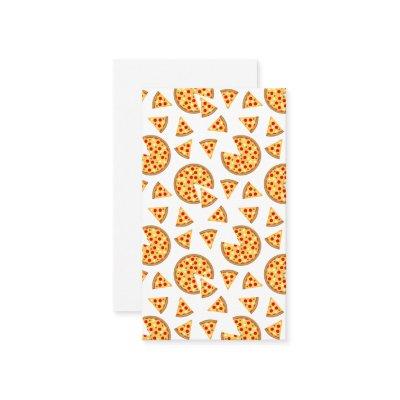 Cool fun pizza and slices pattern on white
