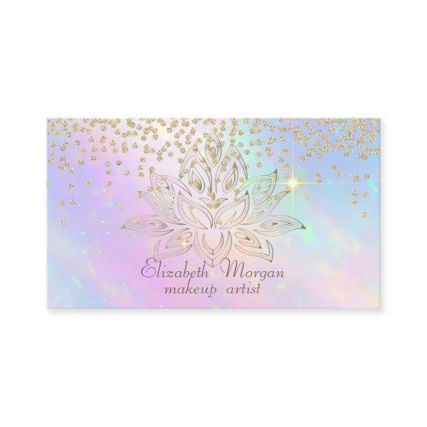 Cool Gold Diamonds Lotus Colorful Holographic
