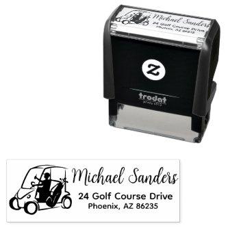 Cool Golfer Personalized Address Self-inking Stamp