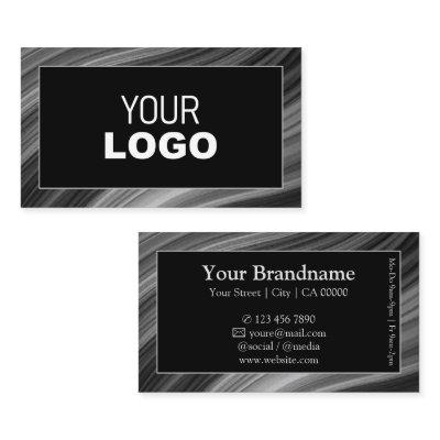 Cool Gray Black Wooden Wood Style Frame with Logo
