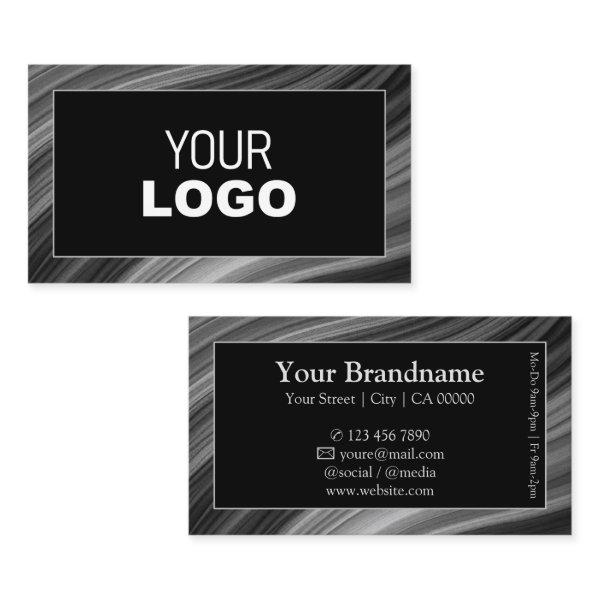 Cool Gray Black Wooden Wood Style Frame with Logo