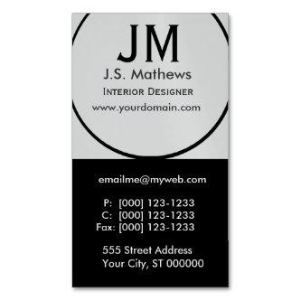 Cool Interior Designer Corporate Black  Monogram Magnetic