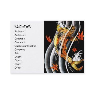 Cool japanese gold lucky koi carp black ink water