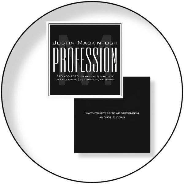 Cool Large Modern Initial | Black & White Square