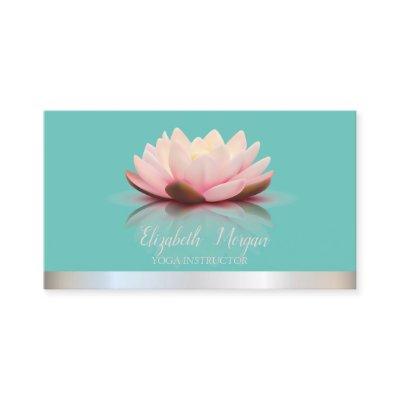Cool Lotus Silver Stripe Teal Yoga Instructor