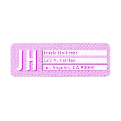 Cool Magenta & White Stripes Return Address Labels