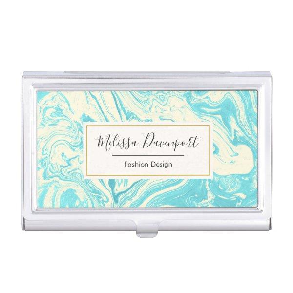 Cool Marble Design in Turquoise and Cream Case For