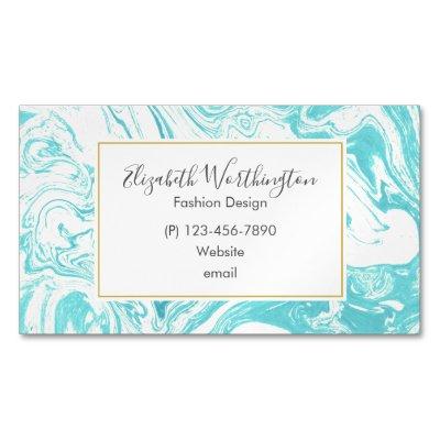 Cool Marble Design in Turquoise and Cream Magnetic