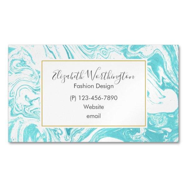 Cool Marble Design in Turquoise and Cream Magnetic