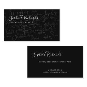 cool modern handwritten font style on black