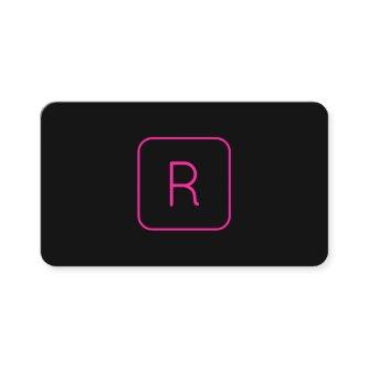 Cool Modern Pink Black Monogram or Company Letter