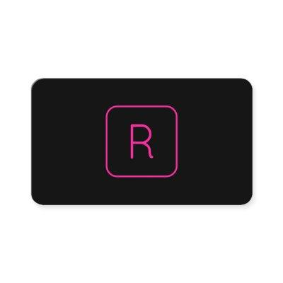 Cool Modern Pink Black Monogram or Company Letter