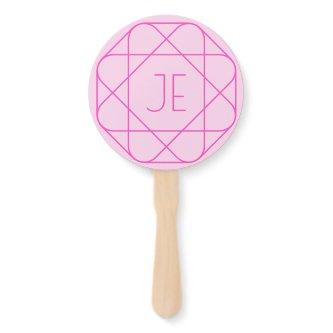 Cool Monogram, Hip Logo Style | Pink & Magenta Hand Fan