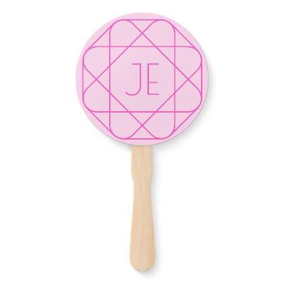 Cool Monogram, Hip Logo Style | Pink & Magenta Hand Fan