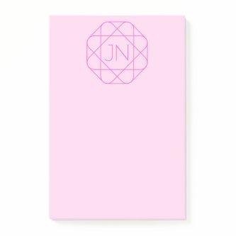 Cool Monogram, Hip Logo Style | Pink & Magenta Post-it Notes