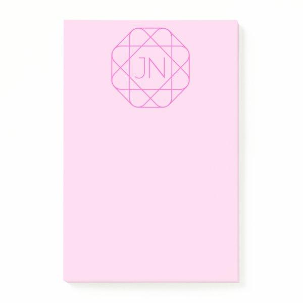 Cool Monogram, Hip Logo Style | Pink & Magenta Post-it Notes