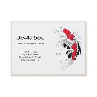 Cool oriental japanese white ink lucky koi fish