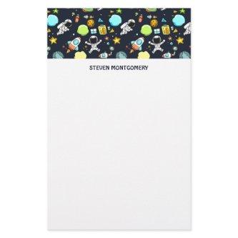 Cool Outer Space Theme - Astronauts & Rocket Ships Stationery
