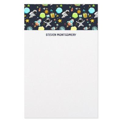 Cool Outer Space Theme - Astronauts & Rocket Ships Stationery