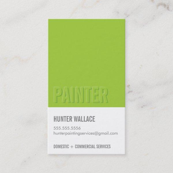COOL PAINT CHIP swatch embossed look type lime