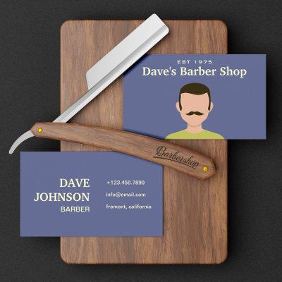 Cool Purple Retro Vintage Barber Shop