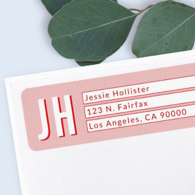Cool Red and White Stripes Return Address Labels