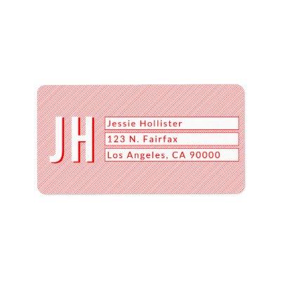 Cool Red and White Stripes Return Address Labels