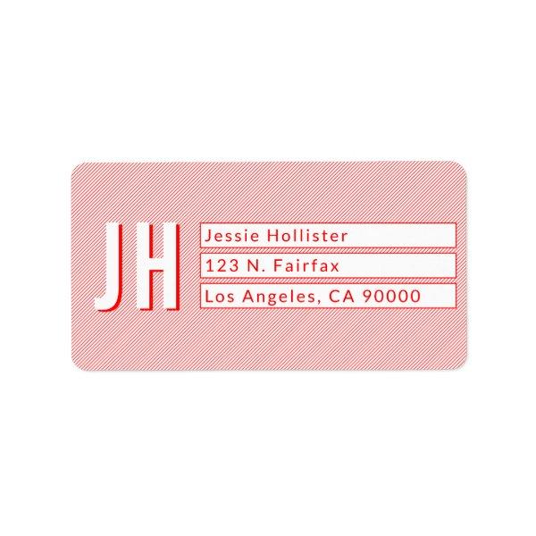 Cool Red and White Stripes Return Address Labels