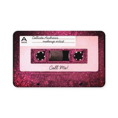 Cool Retro 80's Pink Glitter Cassette Tape Mixtape