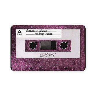 Cool Retro 80's Pink Glitter Cassette Tape Mixtape