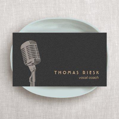 Cool Retro Microphone Logo Vocalist