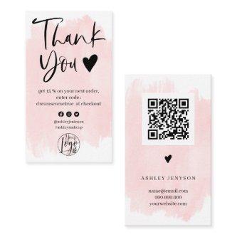 Cool script pink brushstroke logo order thank you