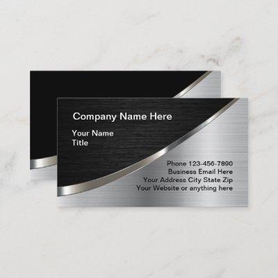 Cool Silver Metallic Look Construction Business Ca