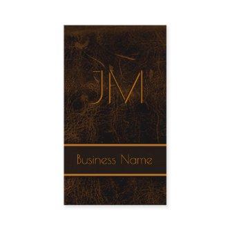 Cool Sleek Brown Faux Leather Monogram Accountant