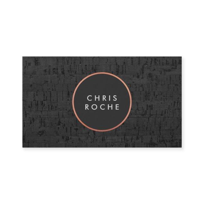Cool Stylish Copper Circle Emblem Black Cork Board