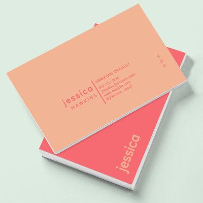 Cool Trendy Modern Coral & Peach