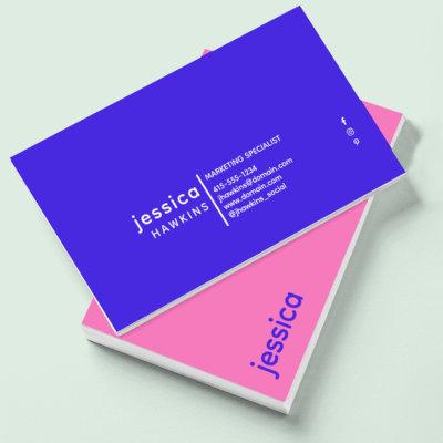 Cool Trendy Modern Electric Blue & Hot Pink