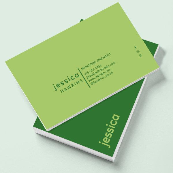 Cool Trendy Modern Forest & Light Moss Green