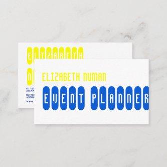 Cool Yellow and Blue Typography Business Ca Busine