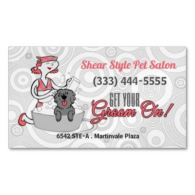 Coordinating Pink Get Your Groom On Pet Gooming  Magnet