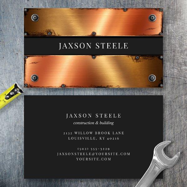 Copper and Black Industrial Riveted