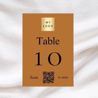 Copper black business logo QR code table number