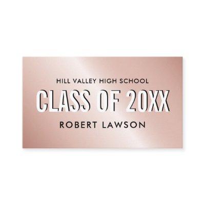 Copper Metallic  Class Graduation Name Social Icon
