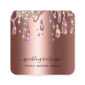 *~* COPPER Metallic Drip Dripping GLITTER AP7 Square