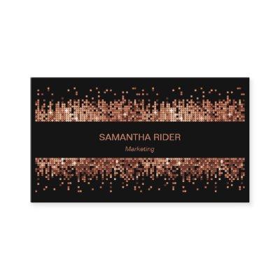 Copper Metallic Sequins on Black Modern