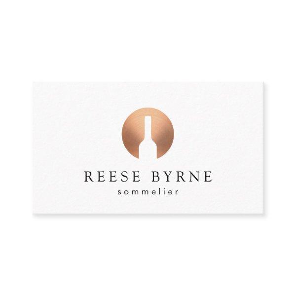Copper Wine Bottle Sommelier Logo