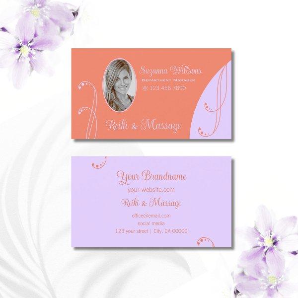 Coral and Lavender Ornate with Portrait Photo
