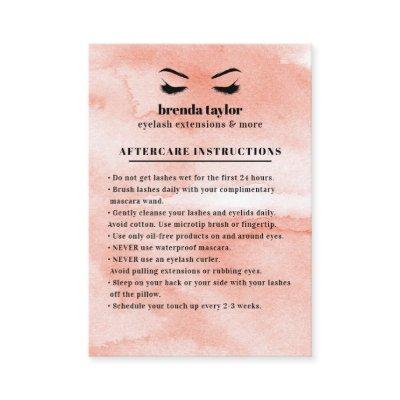 Coral Glam Eyelash Browbar Aftercare Instructions