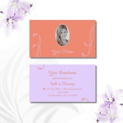 Coral Lavender Chic Ornate with Portrait Photo