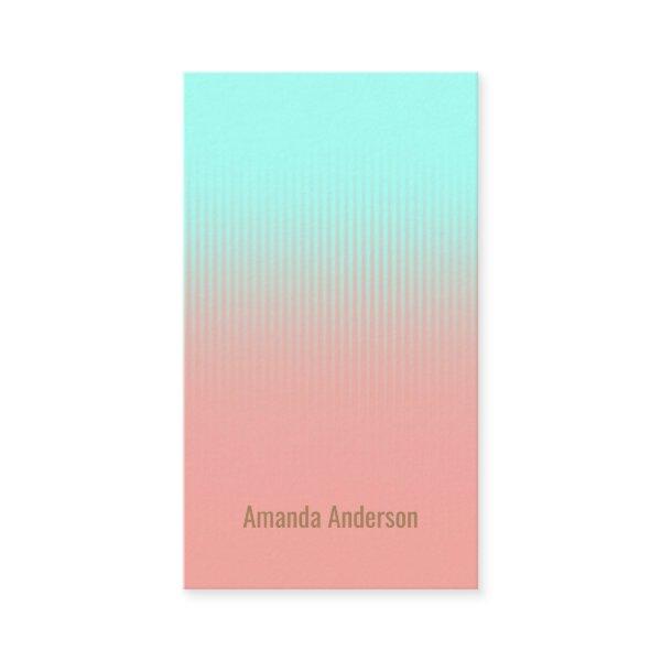 Coral Pink Turquoise Blue White Stripes